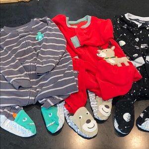 Carter’s 3T Footed Fleece Pajamas, set of 3